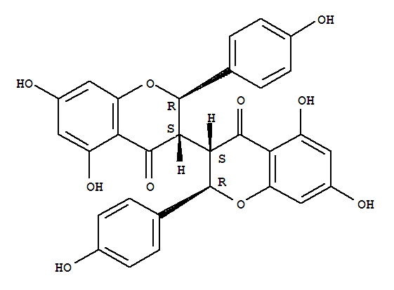 2,2,3,3-Tetrahydro-5,5,7,7-tetrahydroxy-2,2-bis(4-hydroxyphenyl)-3,3-bi[4H-1-benzopyran]-4,4-dione结构式