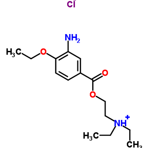 Structure of 2-[(3-amino-4-ethoxybenzoyl)oxy]-N,N-diethylethanaminium chloride