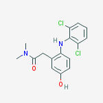 2-[(2',6'-DICHLOROPHENYL)AMINO]-5-HYDROXYPHENYL-N,N-DIMETHYLACETAMIDE结构式