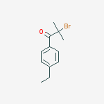 2-溴-1-(4-乙基苯基)-2-甲基丙-1-酮结构式