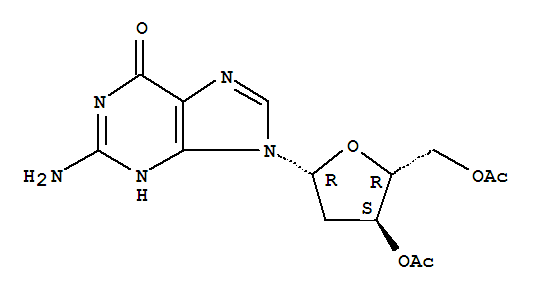 Structure of 2-DEOXY-3,5-DI-O-ACETYLGUANOSINE