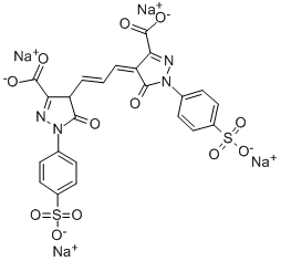 1,1-BIS(4-SULFOPHENYL)-3,3-DICARBOXY-5,5-DIHYDROXYPYRAZOLO-4,4-TRIMETHINE OXONOLE TETRASODIUM SALT结构式