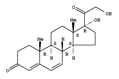 Structure of 17,21-dihydroxypregna-4,6-diene-3,20-dione