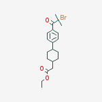 Cyclohexaneacetic acid, 4-[4-(2-bromo-2-methyl-1-oxopropyl)phenyl]-, ethyl ester结构式