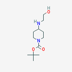 Structure of 1-Piperidinecarboxylic acid, 4-[(2-hydroxyethyl)amino]-,1,1-dimethylethyl ester