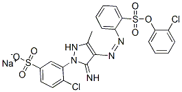 Structure of sodium 4-chloro-3-[4-[[2-[(2-chlorophenoxy)sulphonyl]phenyl]azo]-2,5-dihydro-5-imino-3-methyl-1H-pyrazol-1-yl]benzenesulphonate