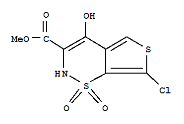 Structure of methyl 6-chloro-4-hydroxy-1,1-dioxo-2H-thieno[2,3-e]thiazine-3-carboxylate