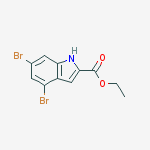 4,6-Dibromo-1H-indole-2-carboxylic acid ethyl ester结构式