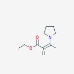 Structure of 3-pyrrolidin-1-yl-but-2-enoic acid ethyl ester
