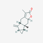 Structure of (4aS)-4aα,5,5aα,6,6aα,6b,7,7aβ-Octahydro-3,6bβ-dimethyl-5-methylenecycloprop[2,3]indeno[5,6-b]furan-2(4H)-one