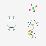 (R)-(-)-叔丁基甲基(二-叔丁基膦基甲基)膦基(1,5-环辛二烯)铑(I)四氟硼酸盐结构式