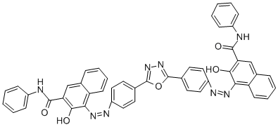 Structure of 4,4-[1,3,4-OXADIAZOLE-2,5-DIYLBIS(4,1-PHENYLENEAZO)] BIS[3-HYDROXY-N-PHENYL]-2-NAPHTHALENECARBOXAMIDE