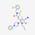 1-butyl-5-{[3-(2-chlorobenzyl)-4-oxo-2-thioxo-1,3-thiazolidin-5-ylidene]methyl}-4-methyl-2-oxo-6-(4-phenylpiperazin-1-yl)-1,2-dihydropyridine-3-carbonitrile结构式