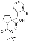 Boc-(R)-a-(2-bromo-benzyl)-proline结构式