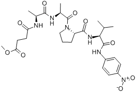 N-METHOXYSUCCINYL-ALA-ALA-PRO-VAL P-NITROANILIDE结构式