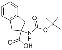 N-叔丁氧羰基-2-氨基茚满-2-羧酸结构式