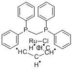 氯代(环戊二烯基)[双(二苯基膦)甲烷]钌(II)结构式
