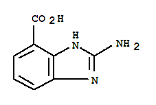 Structure of 1H-Benzimidazole-7-carboxylicacid, 2-amino-