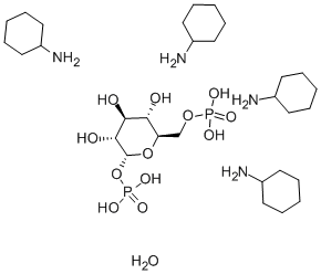 Structure of ALPHA-D-GLUCOSE 1,6-DIPHOSPHATE CYCLOHEXYLAMMONIUM SALT, HYDRATE
