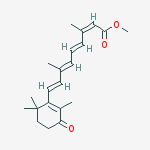 Methyl (2z,4e,6e,8e)-3,7-dimethyl-9-(2,6,6-trimethyl-3-oxocyclohexen-1-yl)nona-2,4,6,8-tetraenoate结构式