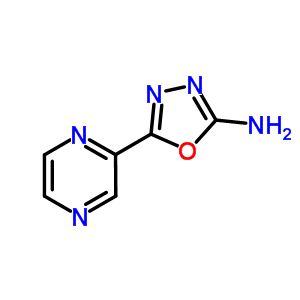 Structure of 5-(2-PYRAZINYL)-1,3,4-OXADIAZOL-2-AMINE 95%