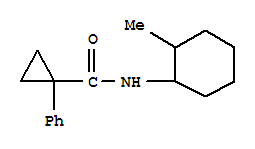 Cyclopropanecarboxamide,N-(2-methylcyclohexyl)-1-phenyl-结构式