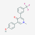 3-(4-hydroxyphenyl)-1-methyl-5-[3-(trifluoromethyl)phenyl]pyridin-4(1H)-one结构式