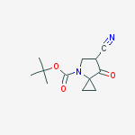 Structure of TERT-BUTYL 6-CYANO-7-OXO-4-AZASPIRO[2.4]HEPTANE-4-CARBOXYLATE