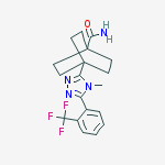 Structure of 1-[4-methyl-5-[2-(trifluoromethyl)phenyl]-1,2,4-triazol-3-yl]bicyclo[2.2.2]octane-4-carboxamide