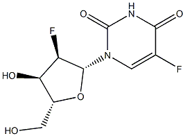 5-氟-2-脱氧-2-氟尿苷结构式