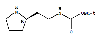 Structure of Carbamic acid,[2-(2R)-2-pyrrolidinylethyl]-, 1,1-dimethylethyl ester