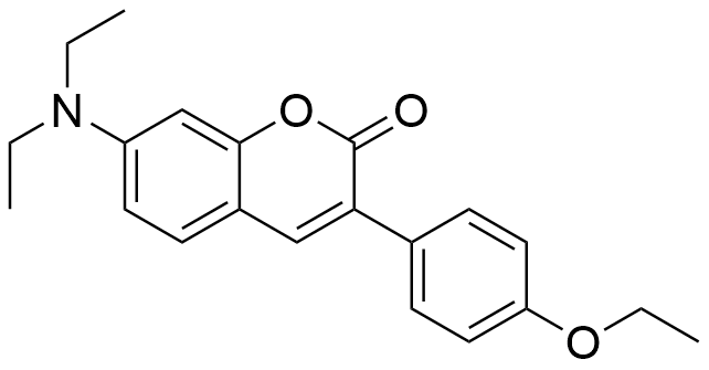 2H-1-Benzopyran-2-one, 7-(diethylamino)-3-(4-ethoxyphenyl)结构式