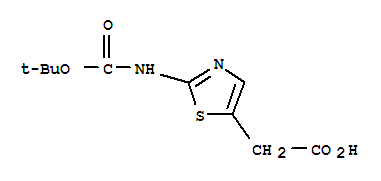[2-[(叔丁氧羰基)氨基]-1,3-噻唑-5-基]乙酸结构式