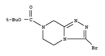 Structure of TERT-BUTYL 3-BROMO-5,6-DIHYDRO-[1,2,4]TRIAZOLO[4,3-A]PYRAZINE-7(8H)-CARBOXYLATE