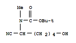 Structure of Carbamic acid, (1-cyano-5-hydroxypentyl)methyl-
