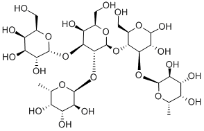 Structure of ALPHA-FUC-[1->2][ALPHA-GAL-(1->3)]-BETA-GAL-[1->4][ALPHA-FUC-(1->3)]-GLC