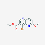 Structure of 1,5-Naphthyridine-3-carboxylic acid, 4-bromo-6-methoxy-, ethyl ester