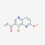 1,5-Naphthyridine-3-carboxylic acid, 4-bromo-6-methoxy-结构式