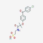 Structure of 2-({2-[4-(4-chlorobenzoyl)phenoxy]-2-methylpropanoyl}amino)ethanesulfonic acid