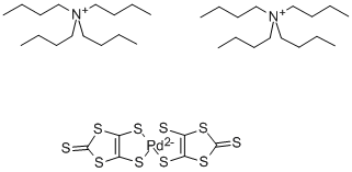 Structure of BIS(TETRA-N-BUTYLAMMONIUM) BIS(1,3-DITHIOLE-2-THIONE-4,5-DITHIOLATO)PALLADIUM(II)