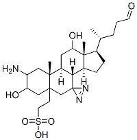 Structure of (7,7-azo-3,12-dihydroxy-5-cholan-24-oyl)-2-aminoethanesulfonic acid