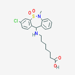 (1)-7-((3-Chloro-6,11-dihydro-6-methyldibenzo(c,f)(1,2)thiazepin-11-yl)amino)heptanoic acid S,S-dioxide结构式