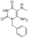 Structure of 6-amino-5-(methylamino)-1-(phenylmethyl)-2,4(1H,3H)-Pyrimidinedione,_x00B_6-Amino-1-benzyl-5-methylamino-1H-pyrimidine-2,4-dione