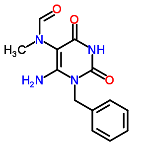 Structure of N-(6-amino-1-benzyl-2,4-dioxo-1,2,3,4-tetrahydropyrimidin-5-yl)-N-methylformamide