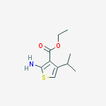 Structure of 3-Thiophenecarboxylic acid, 2-amino-4-(1-methylethyl)-, ethyl ester