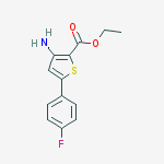 Structure of 3-AMINO-5-(4-FLUORO-PHENYL)-THIOPHENE-2-CARBOXYLIC ACID ETHYL ESTER,97%