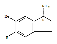 Structure of 1H-Inden-1-amine,5-fluoro-2,3-dihydro-6-methyl-, (1R)-