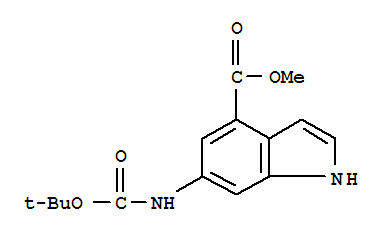Structure of METHYL 6-N-BOC-AMINOINDOLE-4-CARBOXYLATE