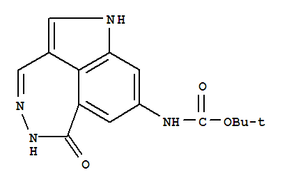 Structure of 8-N-BOC-AMINO-1,5-DIHYDRO-[1,2]DIAZEPINO[4,5,6-CD]INDOL-6-ONE