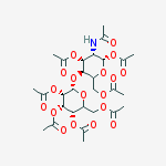 Structure of [(3S,4R,5S,6S)-5-acetamido-4,6-diacetoxy-3-[(2S,3S,4S,5S)-3,4,5-triacetoxy-6-(acetoxymethyl)tetrahydropyran-2-yl]oxy-tetrahydropyran-2-yl]methyl acetate